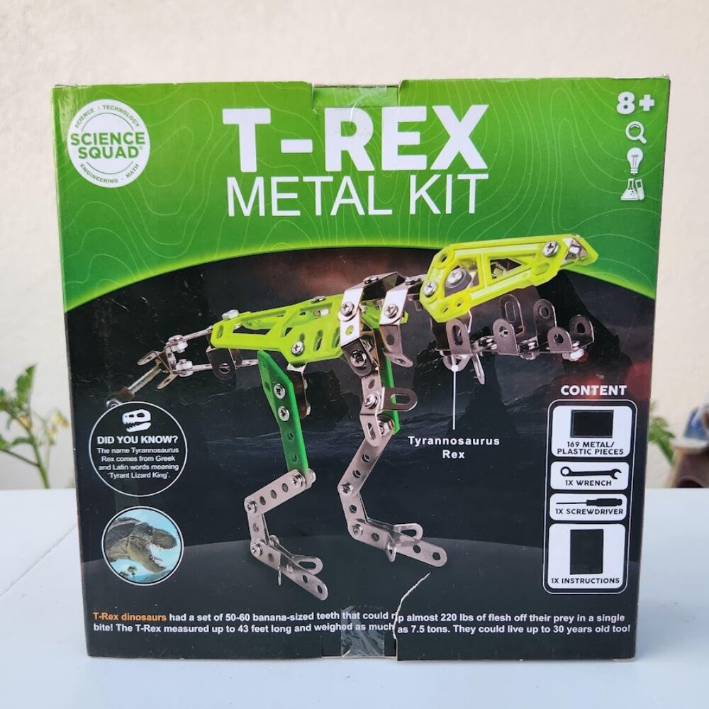 NEW T-REX Dinosaur Science Squad Metal Building Kit 171 Pieces Engineering STEM